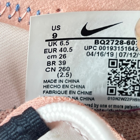 Nike React Element 55 Washed Coral Black Blue Womens Sneakers BQ2728-602 US 9 - Picture 3 of 11